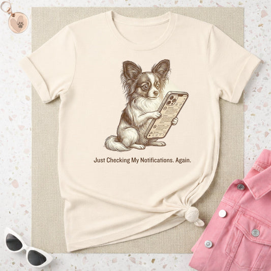 Just Checking My Notifications Again Dog Graphic Shirt