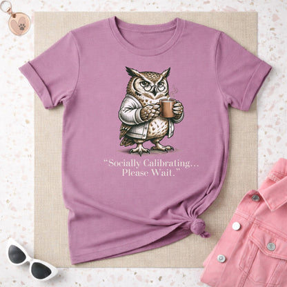 Socially Calibrating Please Wait Owl T-Shirt