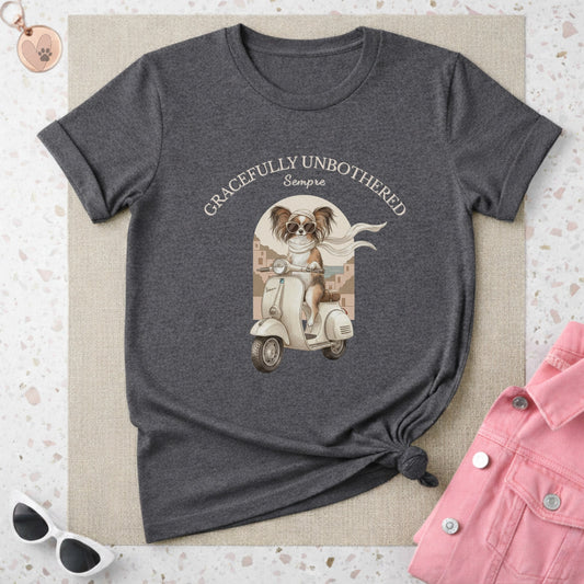 Gracefully Unbothered Sempre Scooter Dog T-Shirt