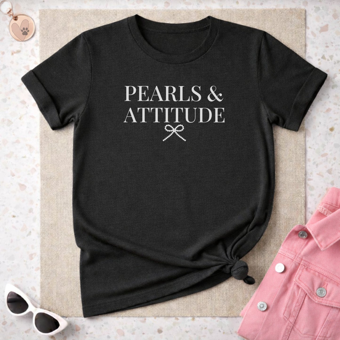 Pearls & Attitude Graphic Tee for Confident Style