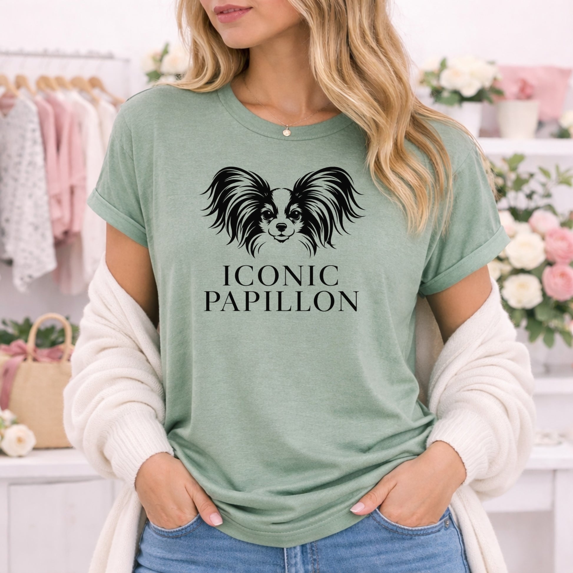 Iconic Papillon Graphic Tee for Dog Lovers