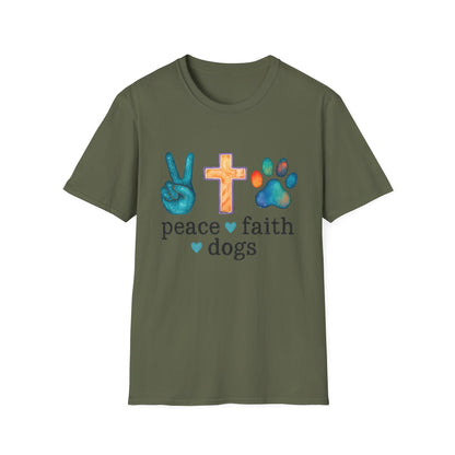 Peace, Faith, Dogs T-Shirt