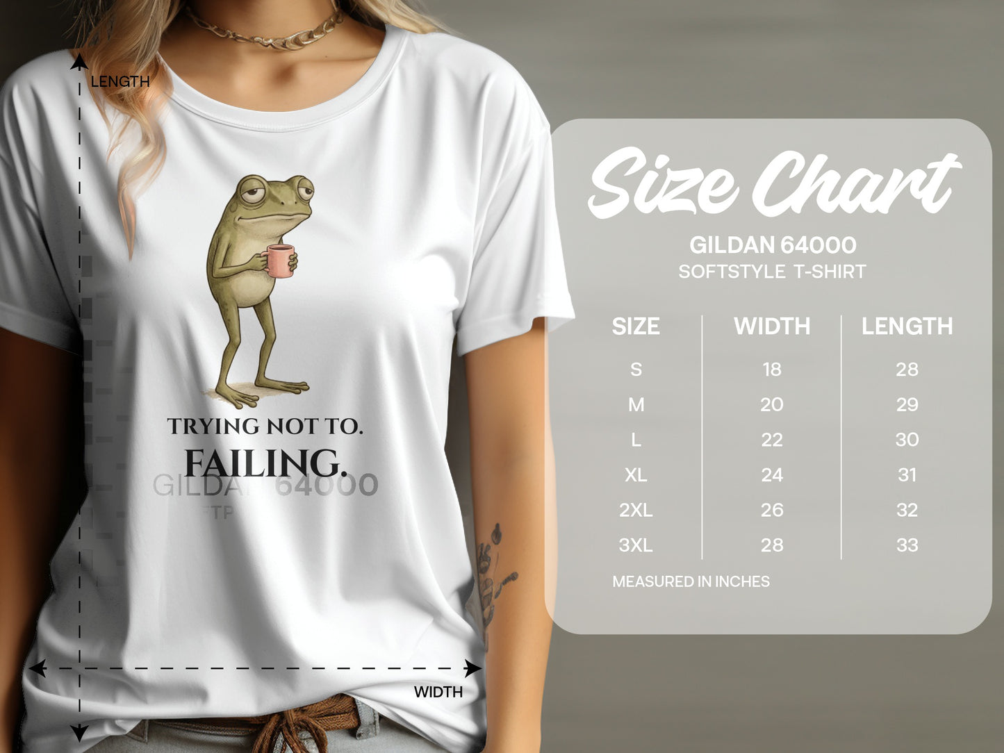 Trying Not To Failing Frog Graphic T-Shirt