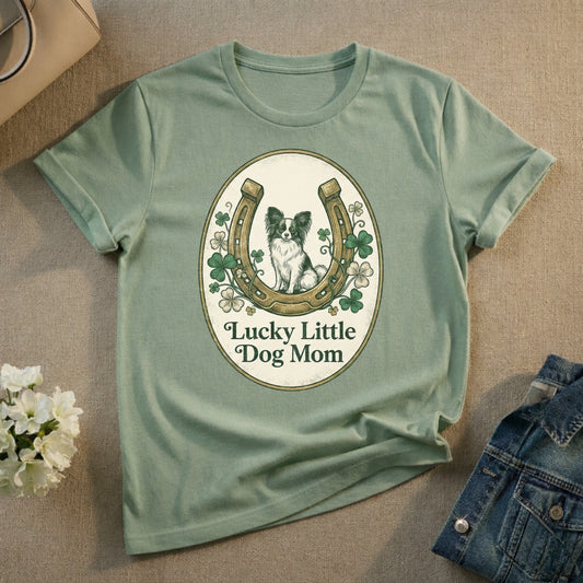 Lucky Little Dog Mom Graphic T-Shirt for Pet Lovers
