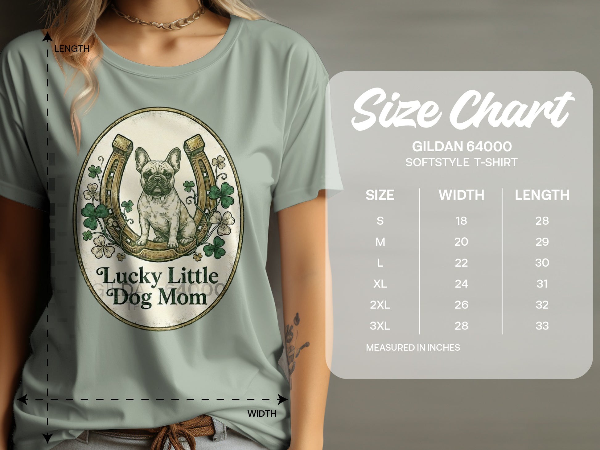Lucky Little Dog Mom Gildan 64000 Softstyle T-shirt
