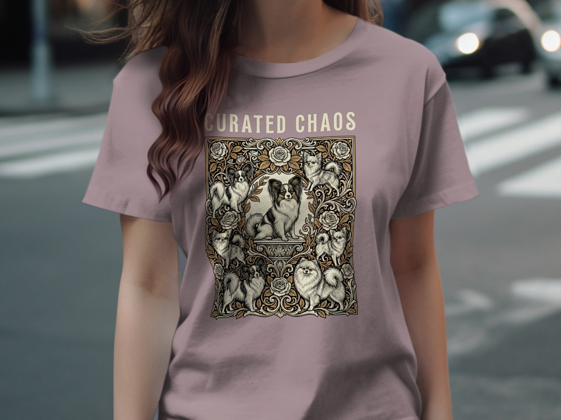 Curated Chaos Dog Art Graphic Tee for Stylish Looks