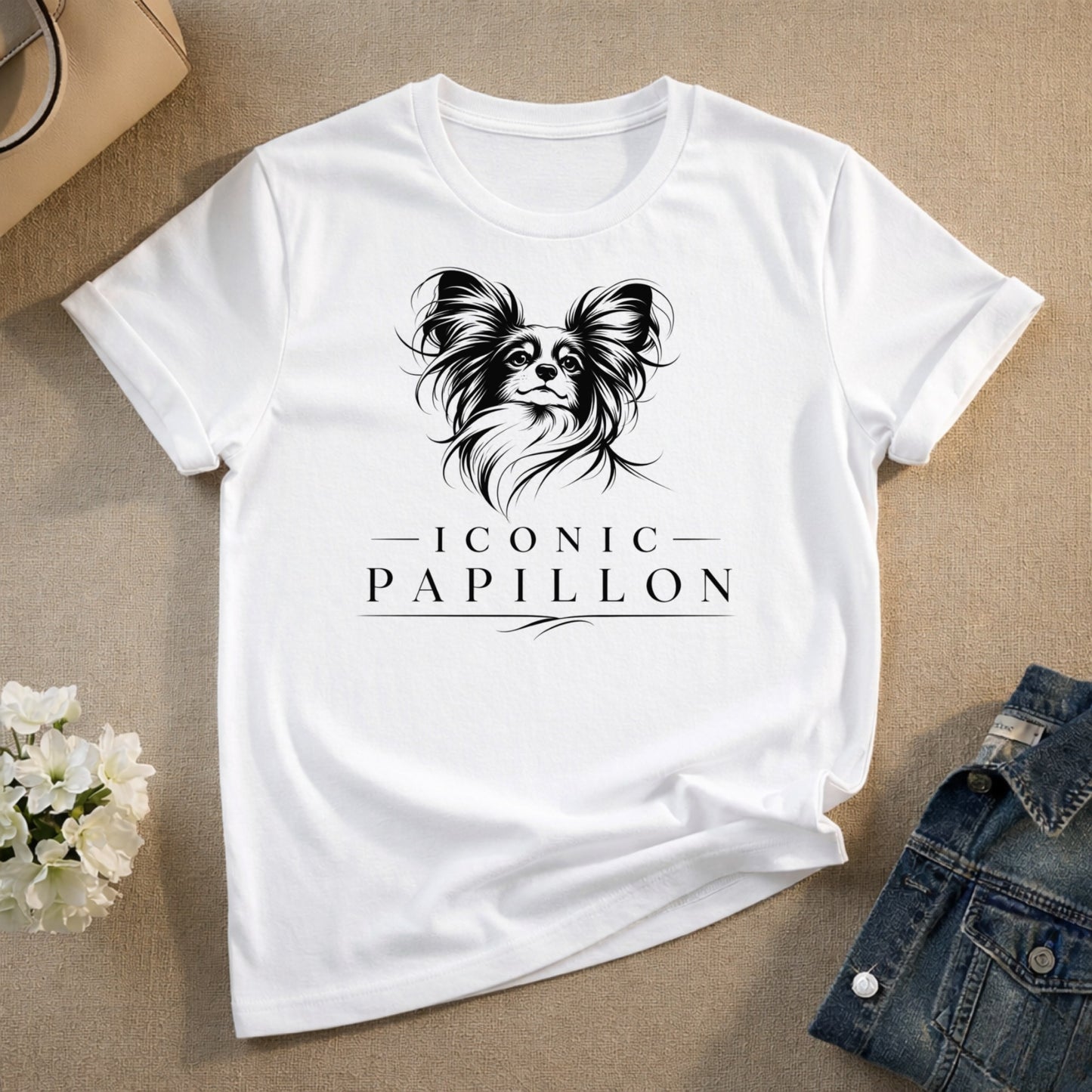 Iconic Papillon Graphic Print Casual Fashion T-Shirt