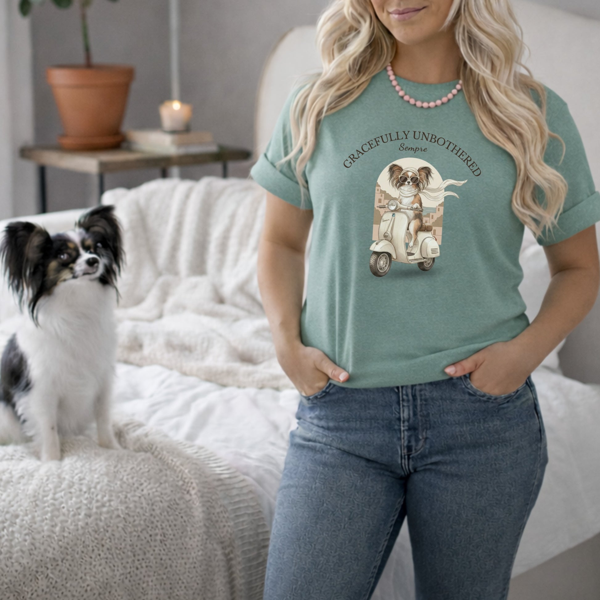 Gracefully Unbothered Scooter Dog Graphic Shirt