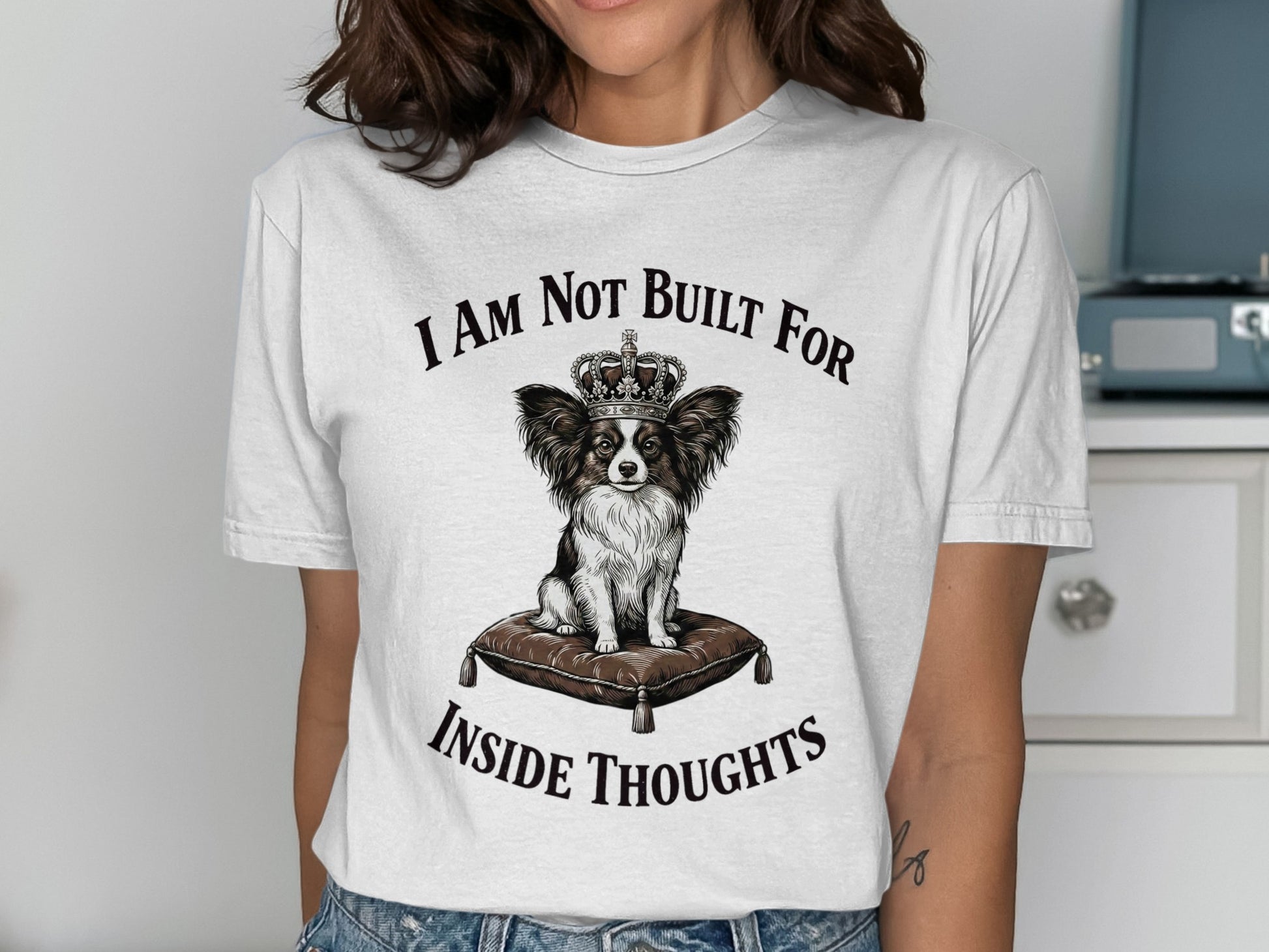 I Am Not Built For Inside Thoughts Dog Graphic T-Shirt