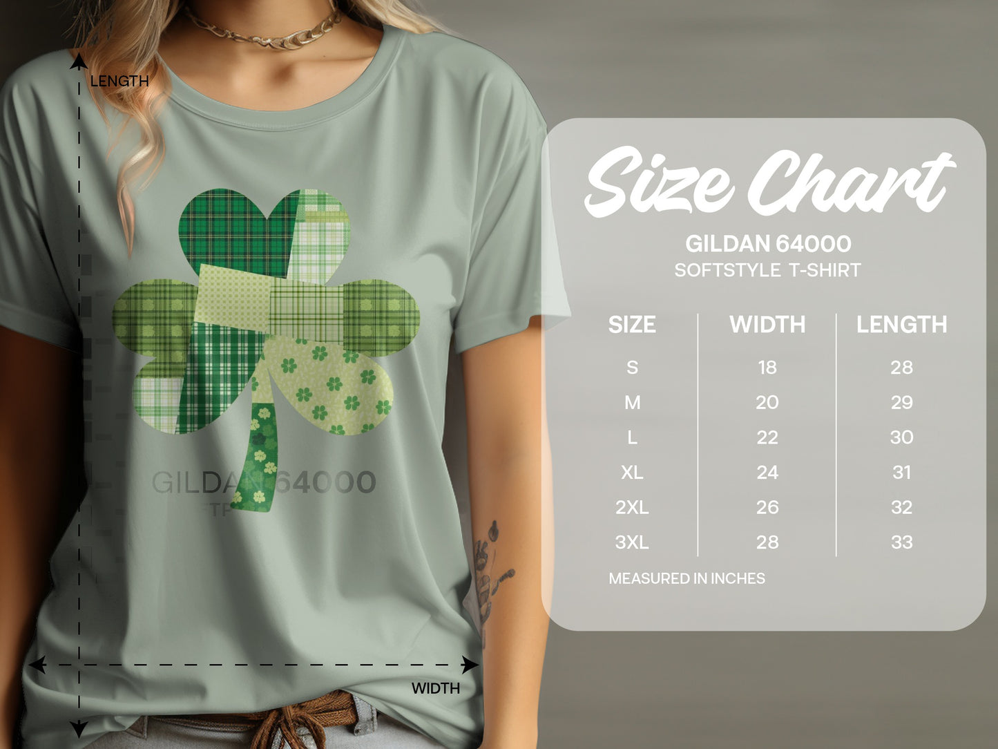 Gildan 64000 Softstyle T-Shirt with Lucky Clover Design