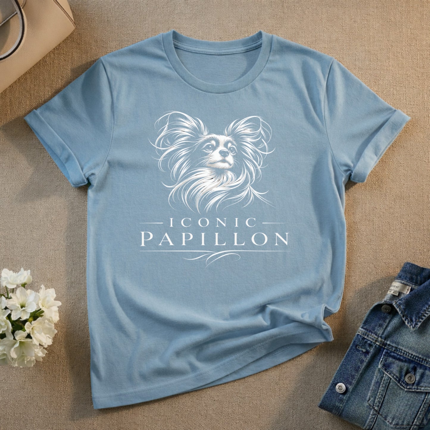 Stylish Iconic Papillon Dog Graphic T-Shirt for Pet Lovers