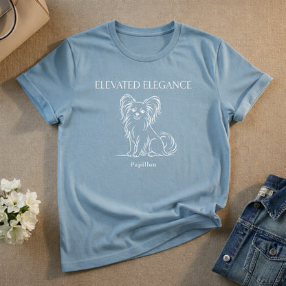 Elevated Elegance Papillon Dog Graphic T-Shirt