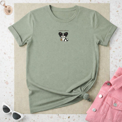 I Require Caffeine Cute Dog Graphic T-Shirt Product