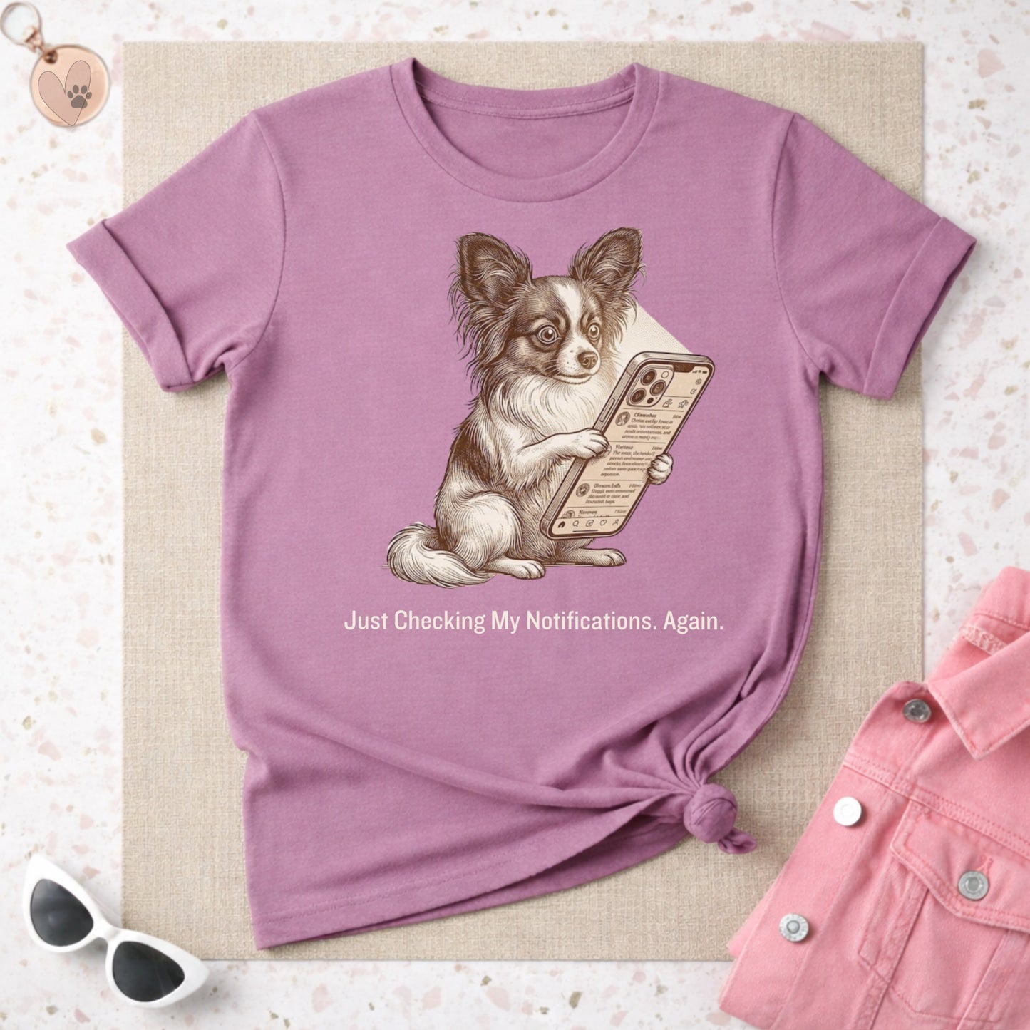 Just Checking My Notifications Again Dog Shirt