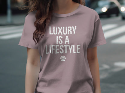 Luxury Is A Lifestyle Paw Print Graphic Shirt