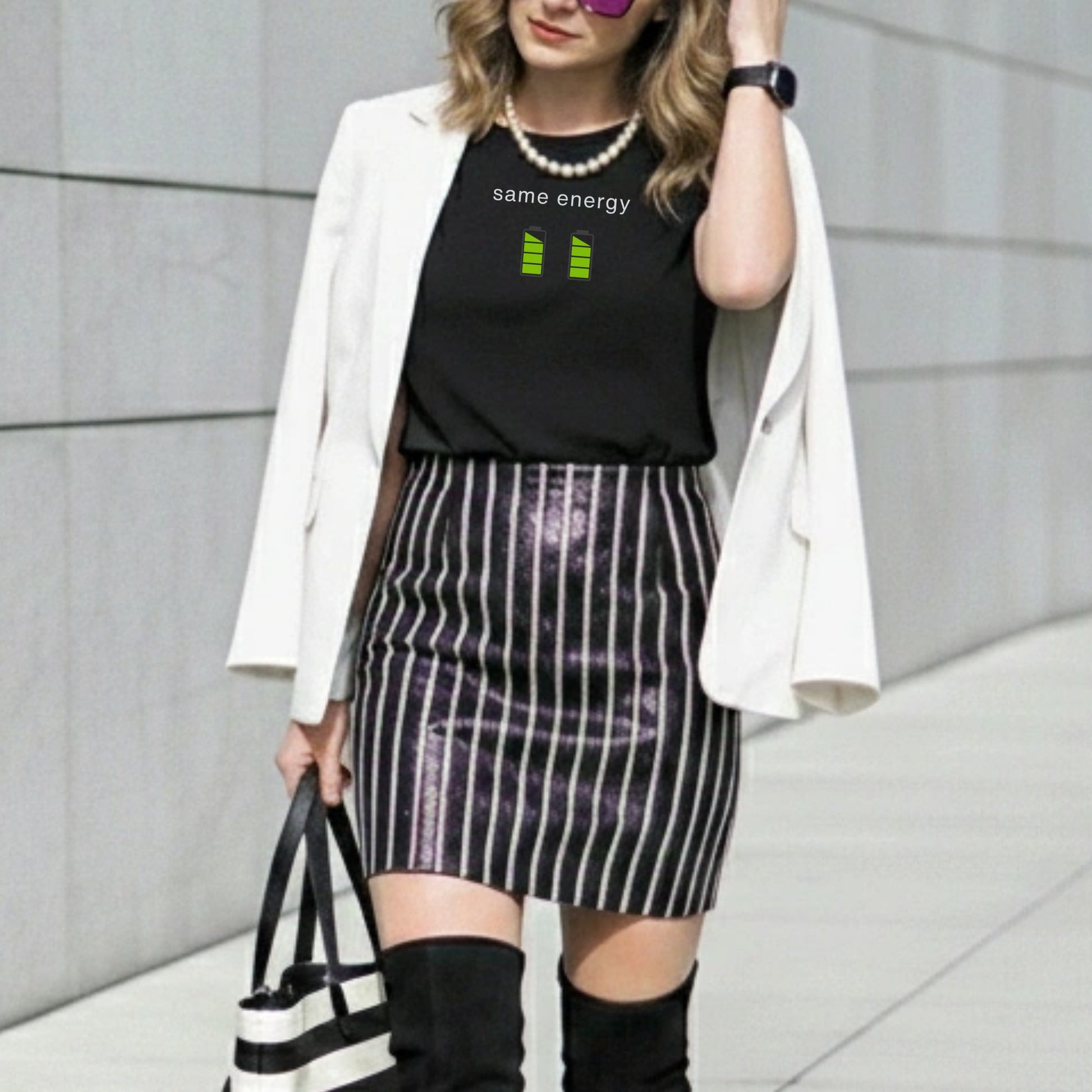 Same Energy Quote Black T-Shirt For Women Casual Outfit