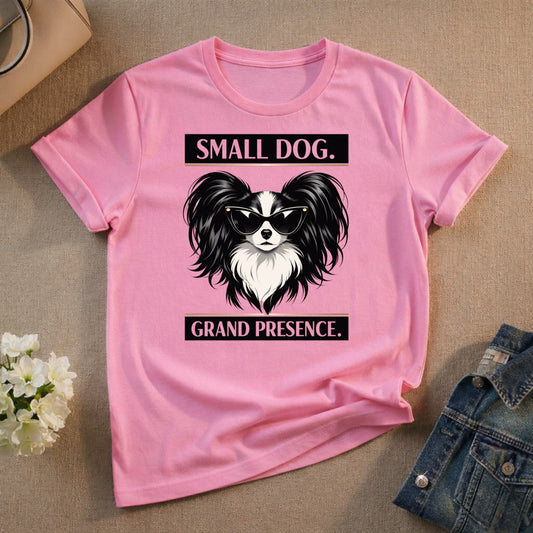 Small Dog Grand Presence Sunglasses Graphic T-shirt