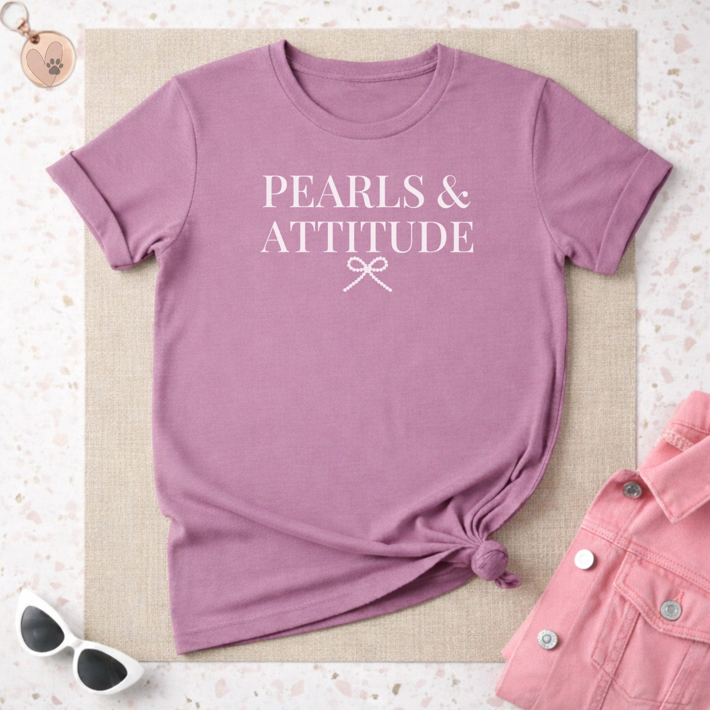 Pearls and Attitude Stylish Graphic Tee Product