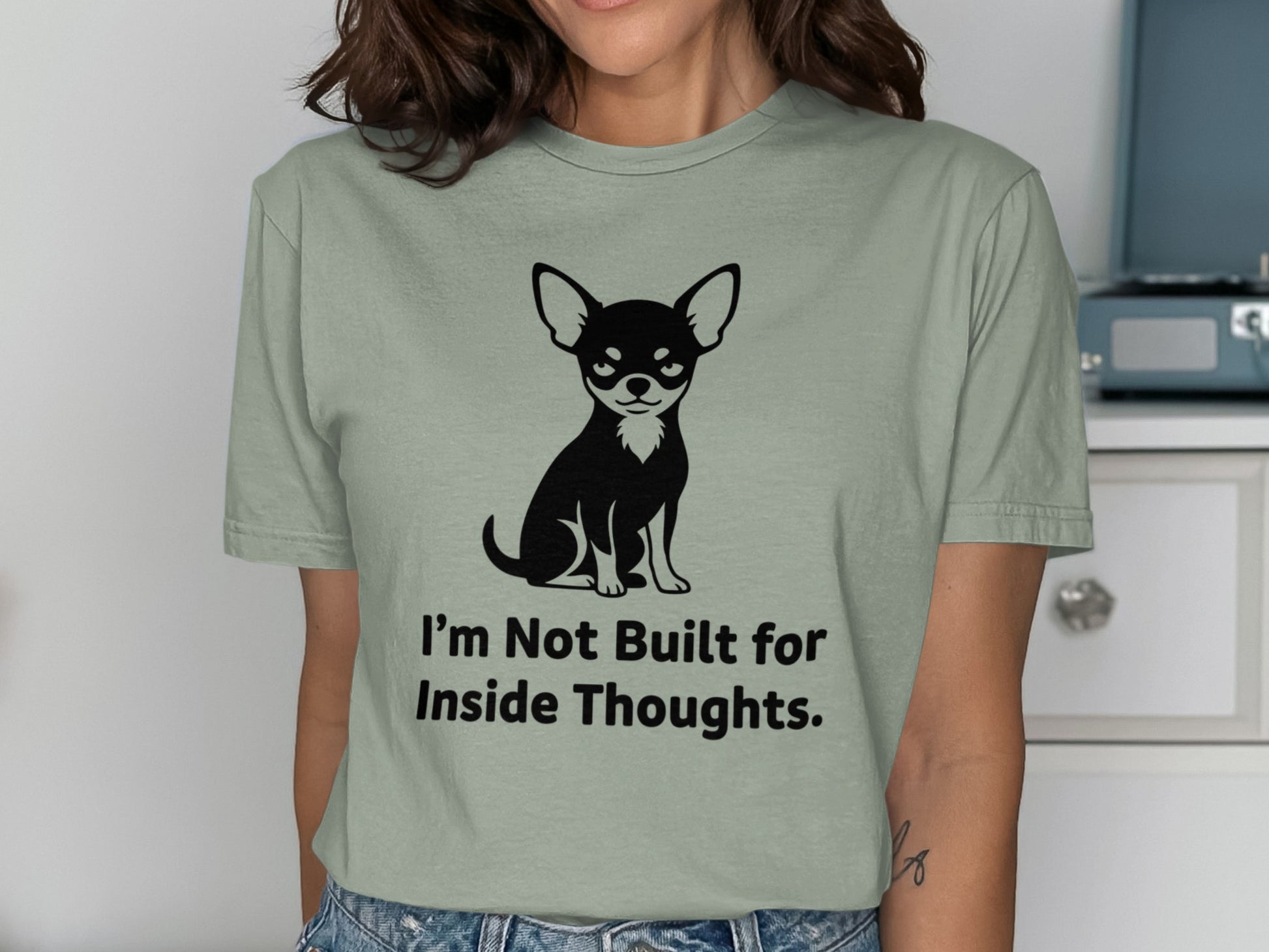 I'm Not Built for Inside Thoughts Dog Print T-Shirt