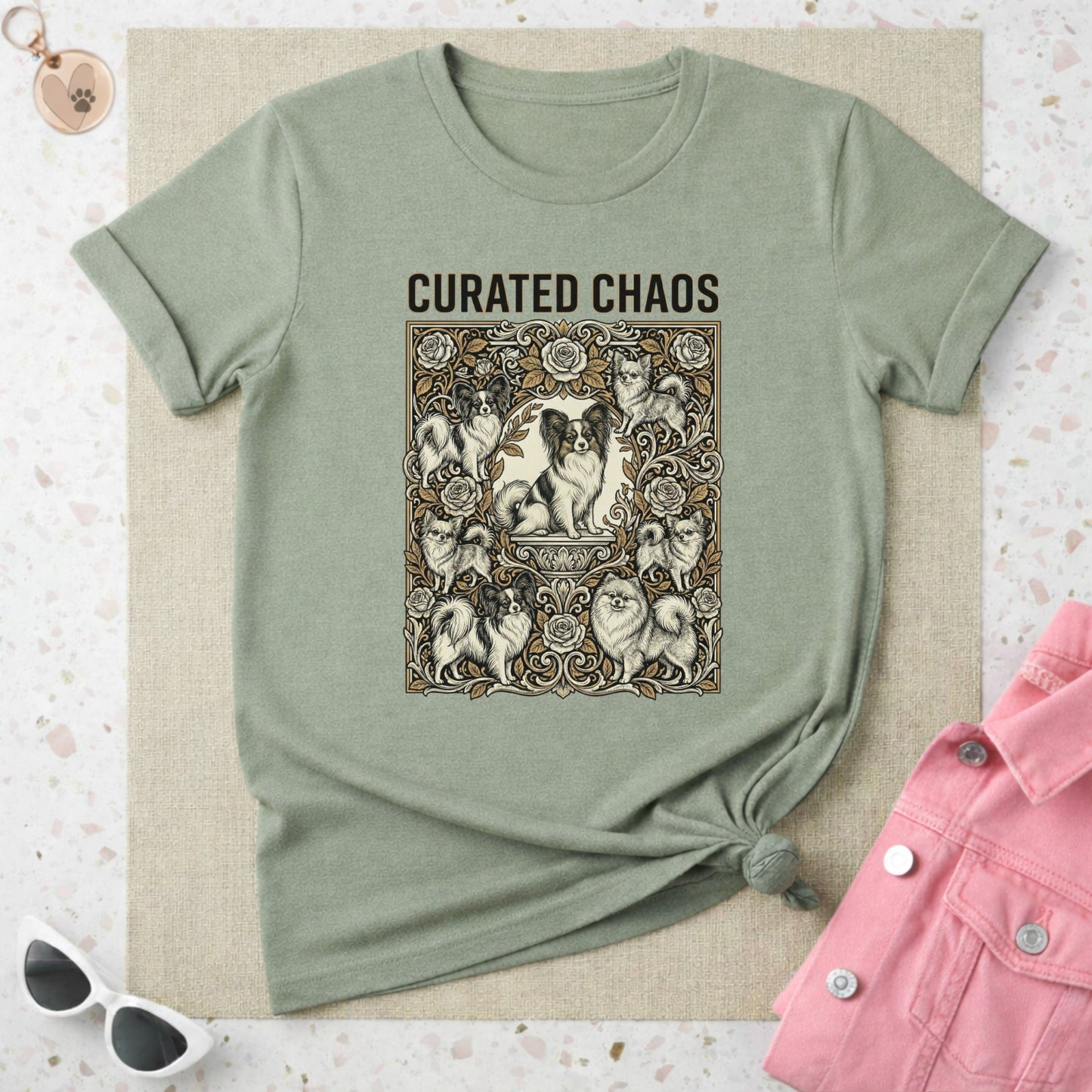 Curated Chaos Elegant Dog Design Graphic Tee Product