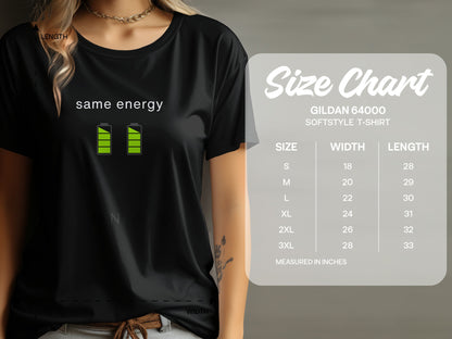 Same Energy Battery Graphic T-Shirt for Casual Wear