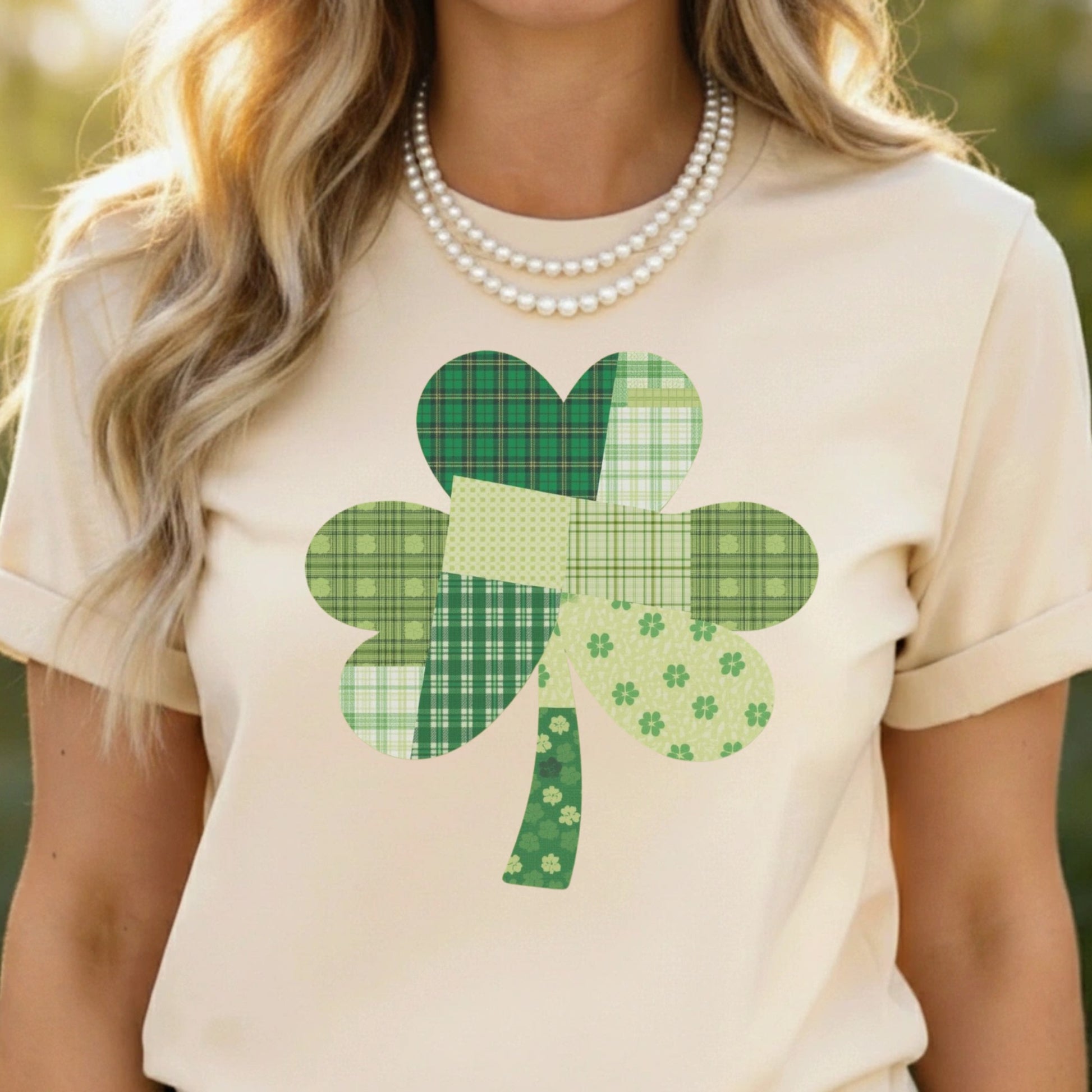 Patchwork Shamrock Design Women's T-shirt product