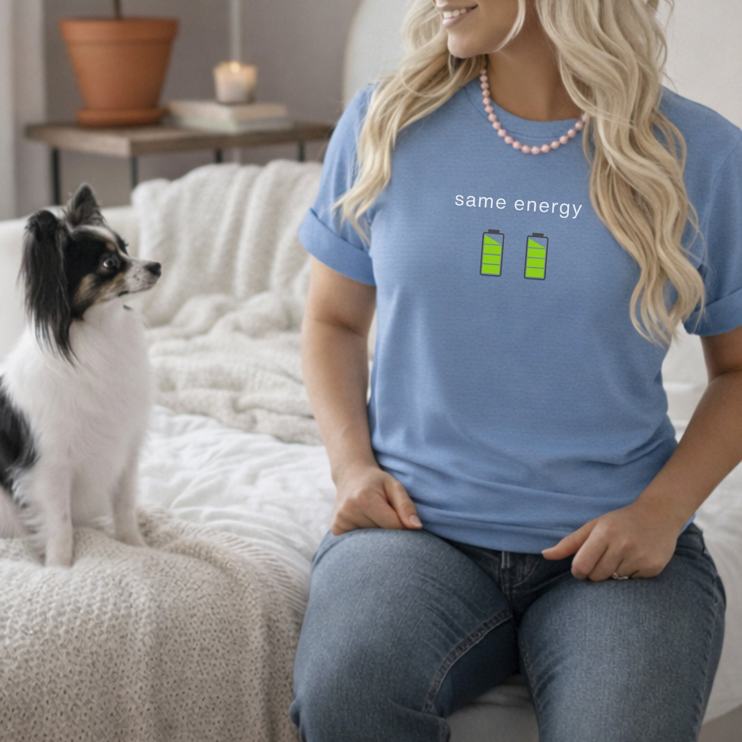 Same Energy Matching Batteries Graphic Tee Shirt