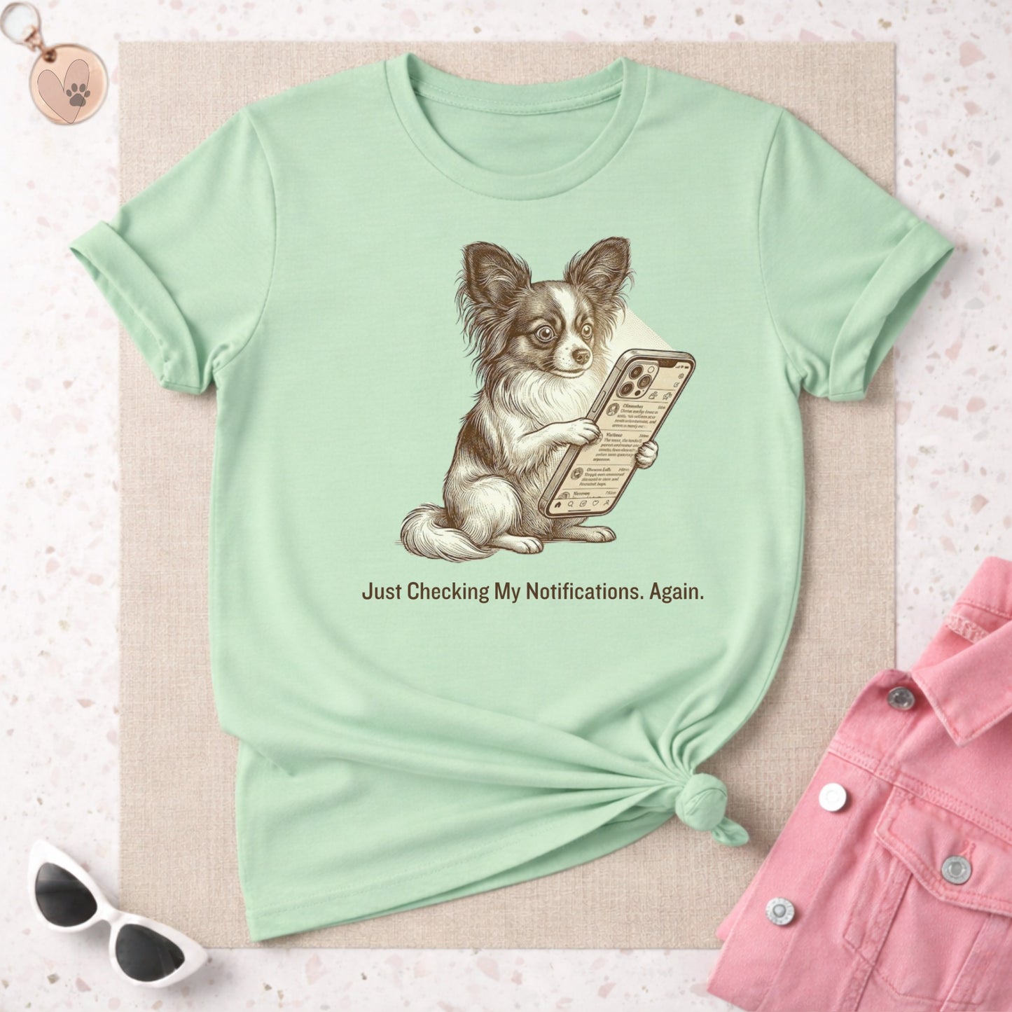 Just Checking My Notifications Again Dog Shirt