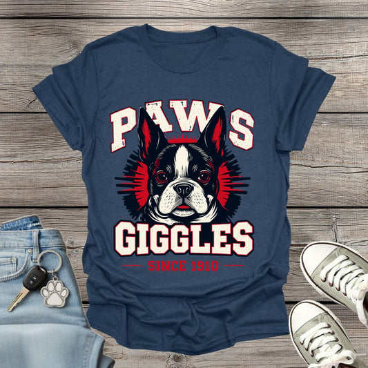 Boston Terrier Paws Giggles T-Shirt