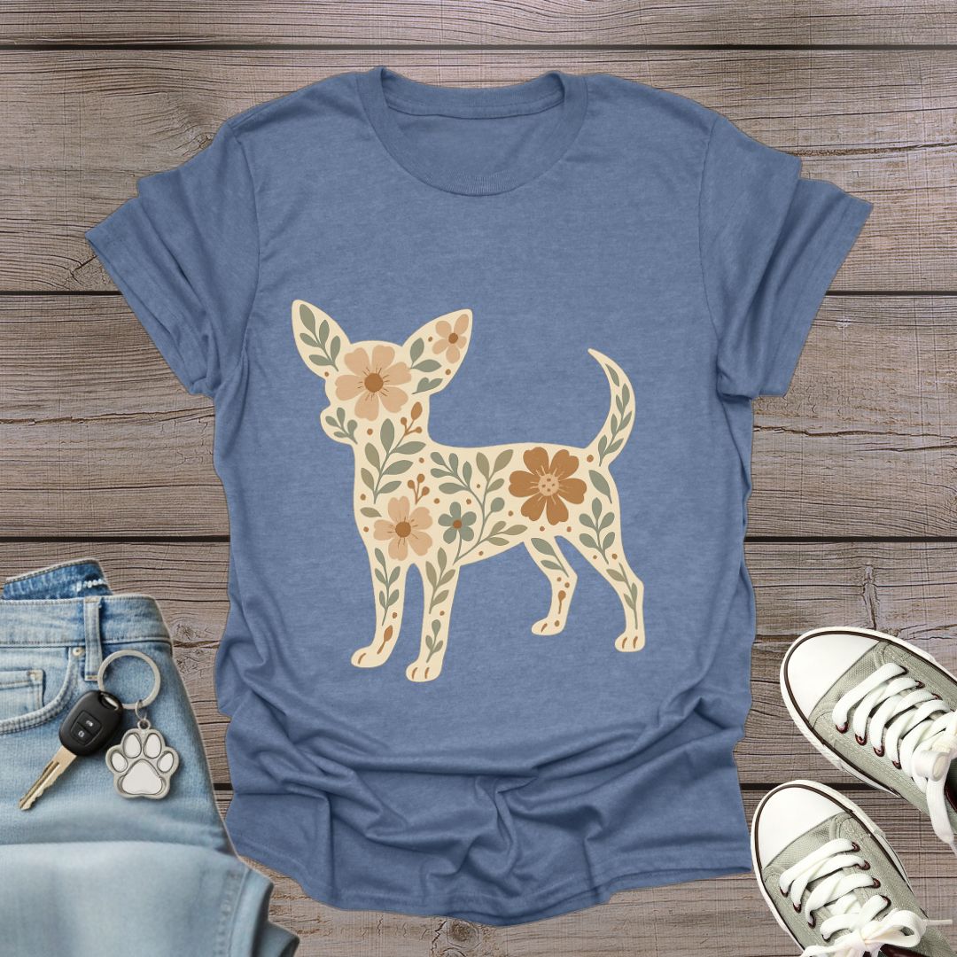 Chihuahua Floral T-Shirt