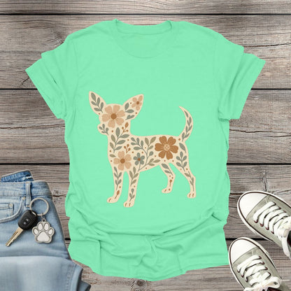 Chihuahua Floral T-Shirt
