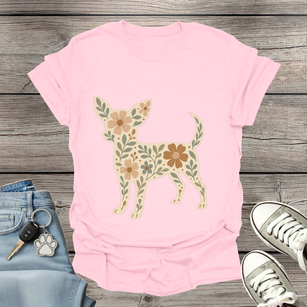 Chihuahua Floral T-Shirt
