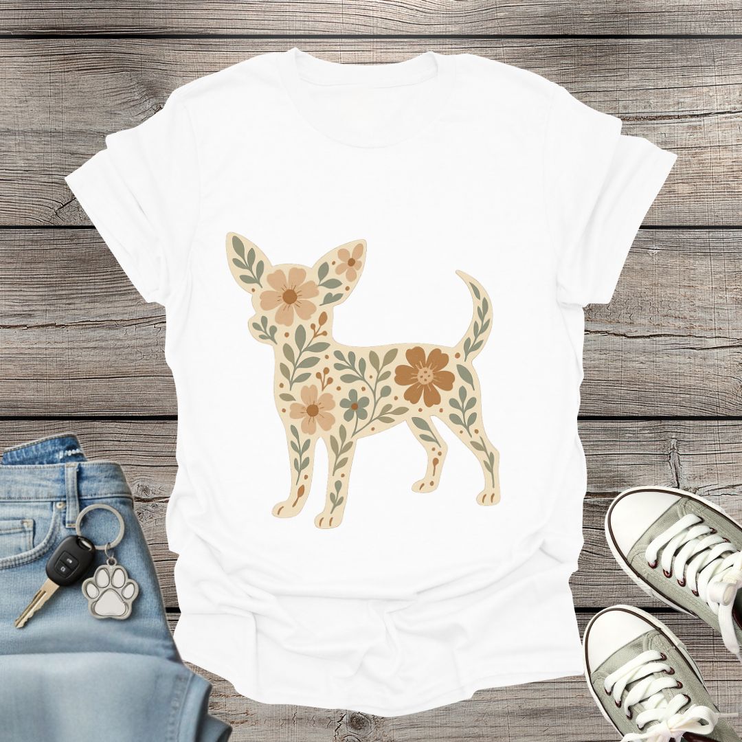 Chihuahua Floral T-Shirt