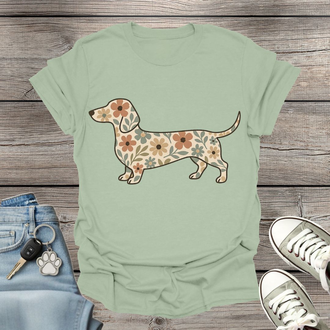 Dachshund Floral T-Shirt
