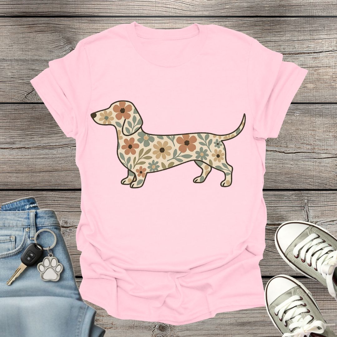 Dachshund Floral T-Shirt