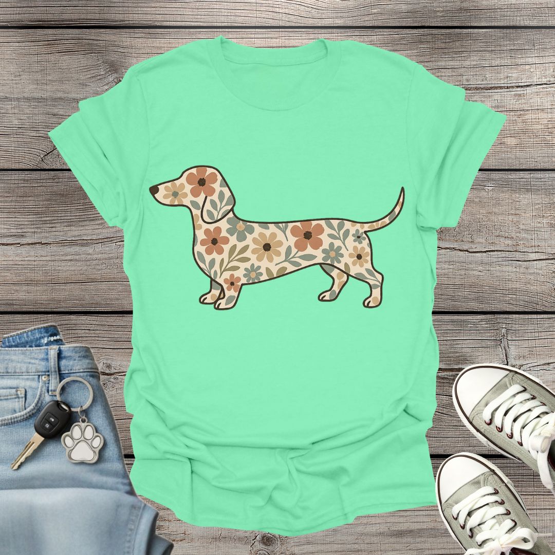 Dachshund Floral T-Shirt