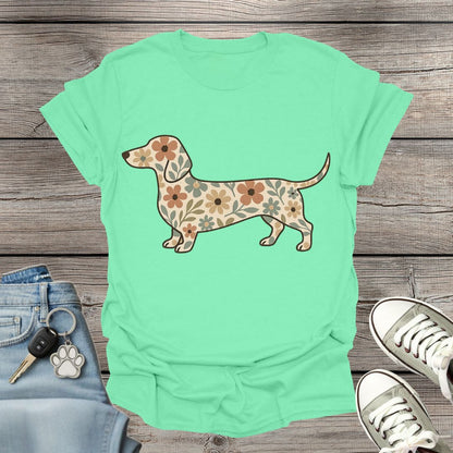 Dachshund Floral T-Shirt