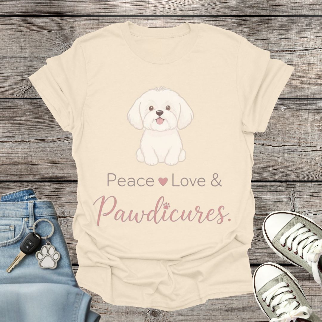 Maltese Peace Love T-Shirt