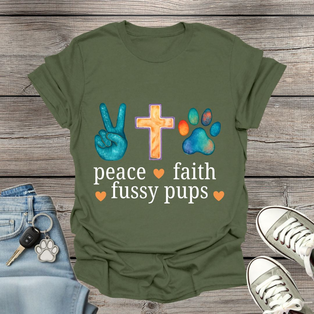 Peace, Faith, Dogs T-Shirt
