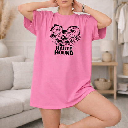 Haute Hound Graphic Print Pink Loose Fit Shirt