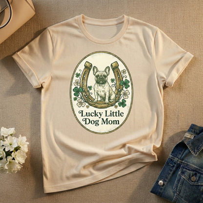 Lucky Little Dog Mom Printed Tee for Dog Lovers