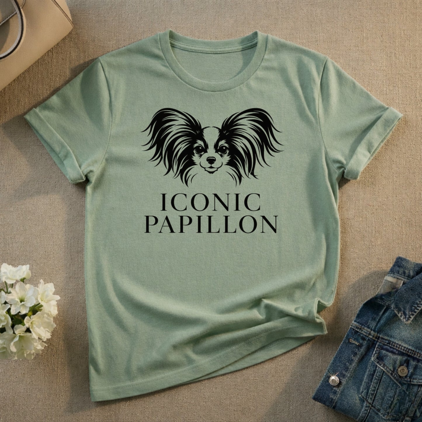 Iconic Papillon Design in Black Unisex T-Shirt