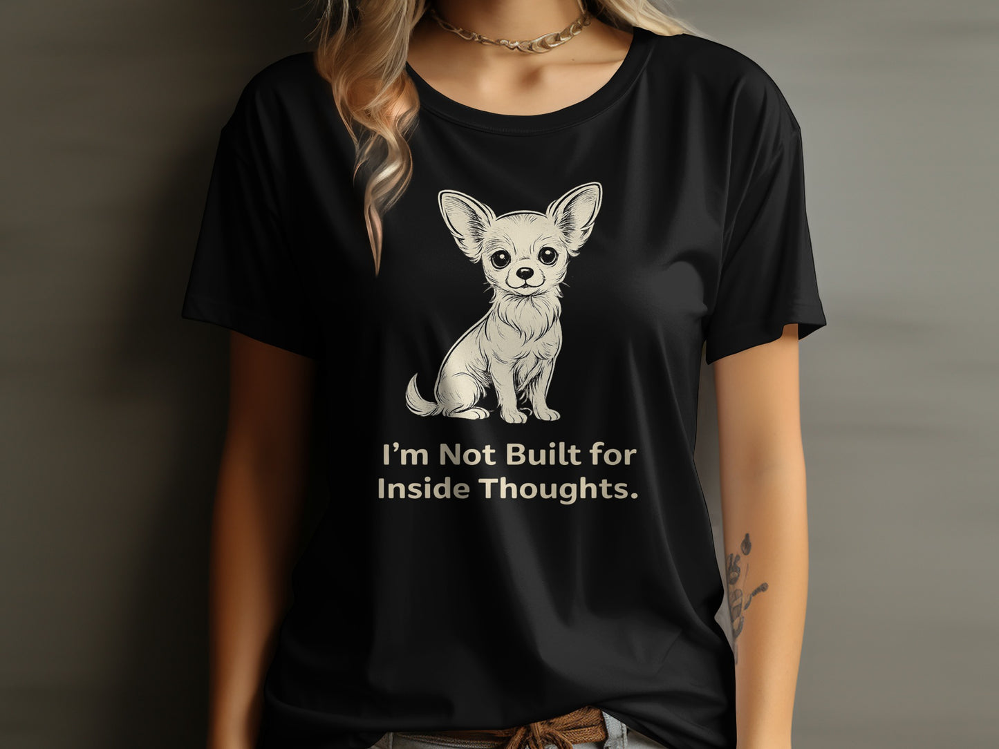 I'm Not Built for Inside Thoughts Dog Graphic T-Shirt