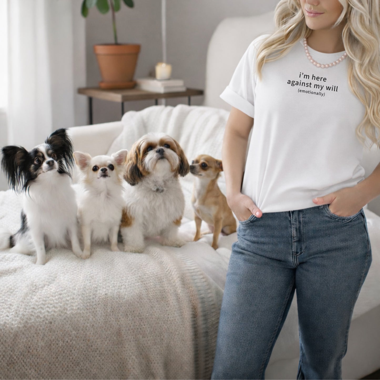 I'm Here Against My Will Emotionally T-Shirt