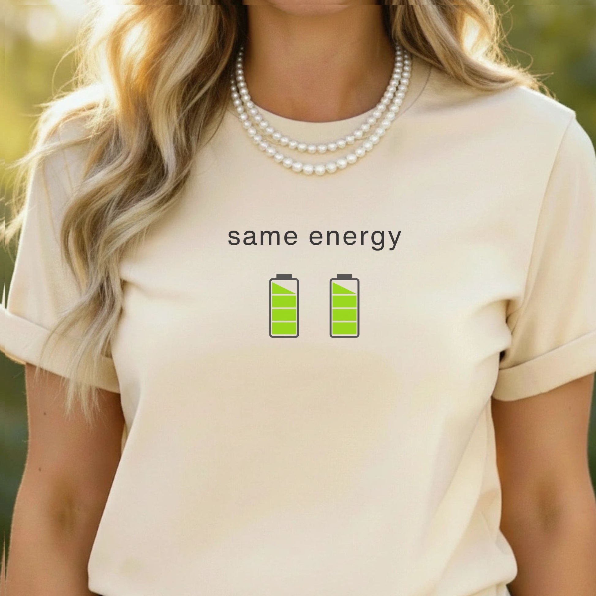 Same Energy Charging Battery Graphic Tee