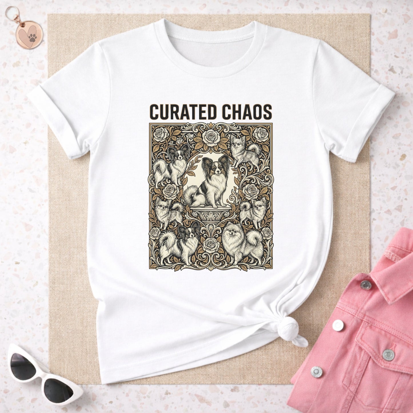 Curated Chaos Dog Themed Graphic T-Shirt for Animal Lovers
