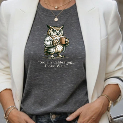 Socially Calibrating Owl Graphic Tee Shirt Product