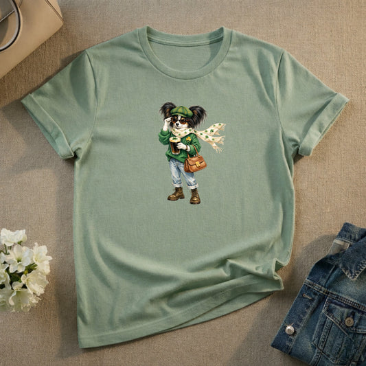 Dog in Scarf and Glasses Funky T-Shirt Product