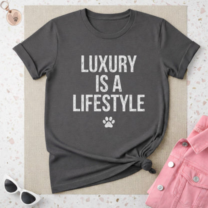 Luxury Is A Lifestyle Pet Paw Print Graphic T-shirt