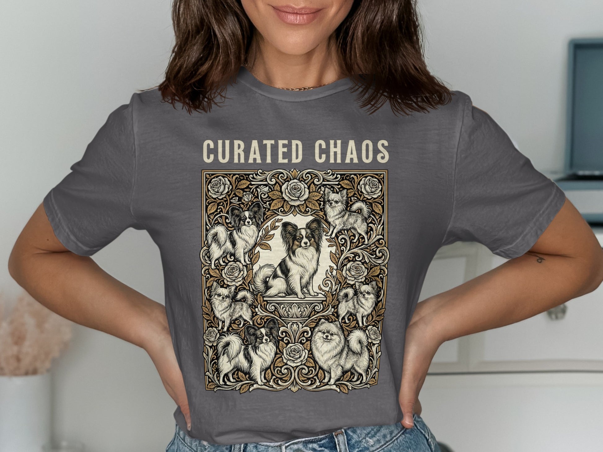 Curated Chaos Dogs Vintage Artistic Graphic Tee